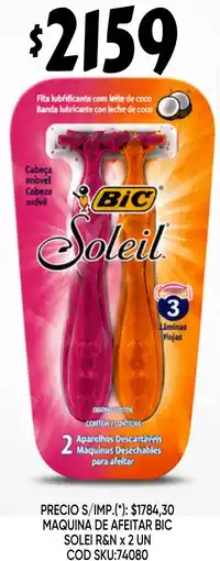 Supermercados Yaguar Bic maquina de afeitar soleil oferta