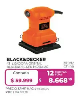 Frávega Black&decker lijadora orbital bs200-ar oferta