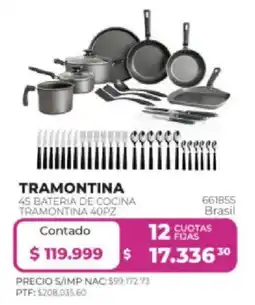 Frávega Tramontina 45 batería de cocina 40pz oferta