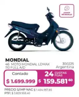 Frávega Mondial moto mondial ldmax 110 full a/d oferta