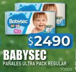 Masivos Babysec pañales ultra pack regular oferta