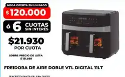 Supermayorista Vital Santa fe freidora de aire doble vtl digital 11lt oferta