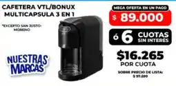 Supermayorista Vital Vtl/bonux cafetera multicapsula 3 en 1 oferta