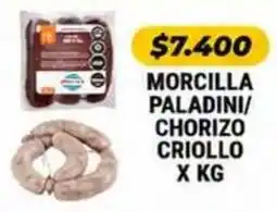 Autoservicio Capo Morcilla paladini/chorizo criollo oferta