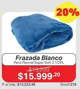 Ferniplast Paris Frazada Blanco Super Soft oferta