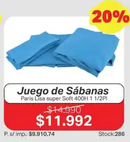 Ferniplast Paris lisa super soft juegos de sábanas oferta