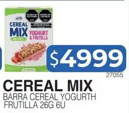 Masivos Cereal mix barra cereal yogurth frutilla oferta
