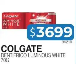 Masivos Colgate dentifrico luminous white oferta