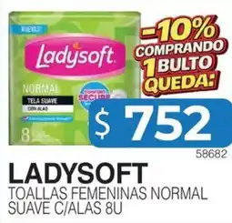 Masivos Ladysoft toallas femeninas normal suave c/ alas 8u oferta