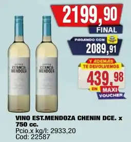 Maxiconsumo Estancia Mendoza vino blanco oferta