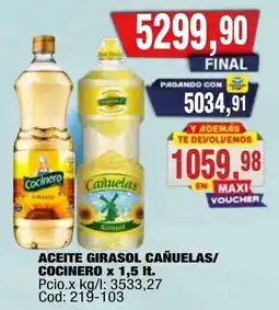 Maxiconsumo Cocinero aceite girasol cañuelas oferta