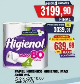 Maxiconsumo Higienol papel higienico max oferta