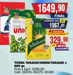 Maxiconsumo Yerba mate Union oferta