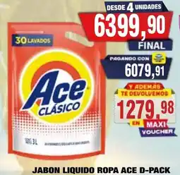 Maxiconsumo Ace jabon liquido ropa d-pack oferta