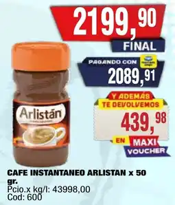 Maxiconsumo Arlistán cafe instantáneo oferta