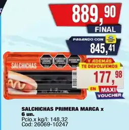 Maxiconsumo Salchichas primera marca oferta