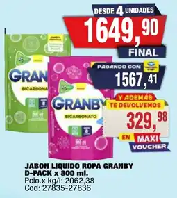 Maxiconsumo Granby jabon liquido ropa oferta