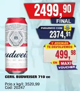 Maxiconsumo Budweiser cerveza oferta