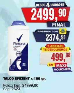 Maxiconsumo Rexona talco eficient oferta