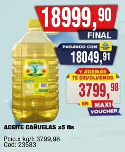 Maxiconsumo Cañuelas aceite oferta