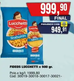 Maxiconsumo Lucchetti fideos tirabuzón oferta