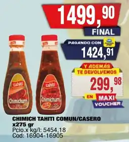 Maxiconsumo Ahiti chimich tcomun/casero oferta