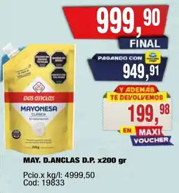 Maxiconsumo Dos anclas mayonesa clasica oferta