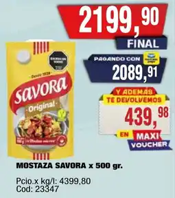 Maxiconsumo Savora mostaza original oferta