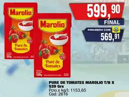 Maxiconsumo Marolio pure de tomates oferta