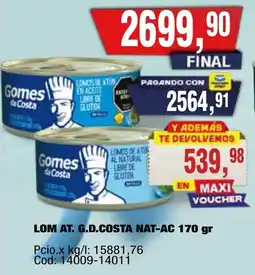 Maxiconsumo Gomes da Costa lomos de atun oferta