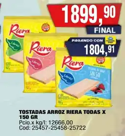 Maxiconsumo Riera tostadas arroz todas oferta