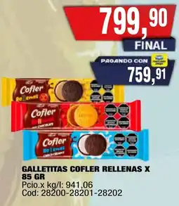 Maxiconsumo Cofler galletitas rellenas oferta