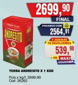 Maxiconsumo Andresito yerba mate oferta