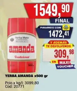 Maxiconsumo Amanda yerba mate oferta