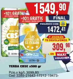 Maxiconsumo Cbs yerba oferta
