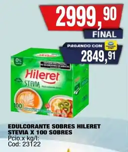 Maxiconsumo Hileret edulcorante sobres stevia oferta