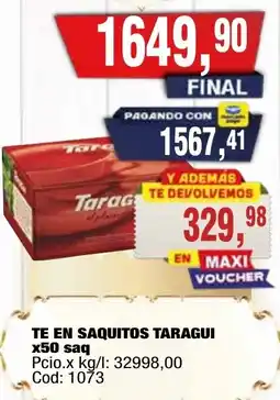 Maxiconsumo Taragui te en saquitos oferta