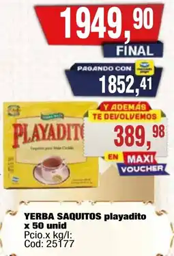 Maxiconsumo Playadito yerba saquitos oferta