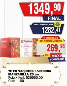 Maxiconsumo L.virginia te en saquitos manzanilla oferta