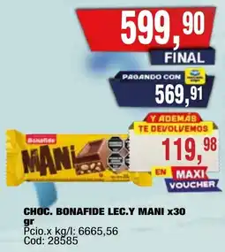 Maxiconsumo Bonafide choc. lec.y mani oferta