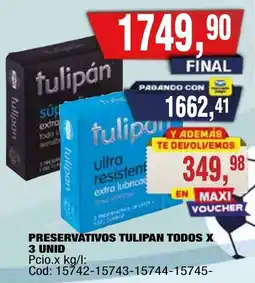 Maxiconsumo Tulipan preservativos todos oferta