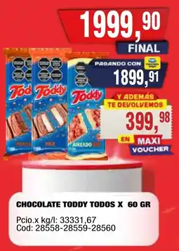 Maxiconsumo Toddy chocolate todos oferta