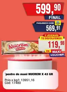 Maxiconsumo Nucrem postre de mani oferta