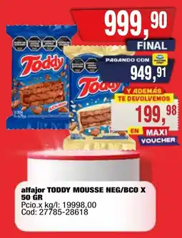 Maxiconsumo Toddy alfajor mousse neg oferta