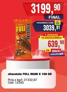 Maxiconsumo Full mani chocolate oferta