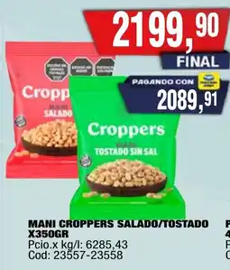 Maxiconsumo Croppers mani alado/tostado oferta