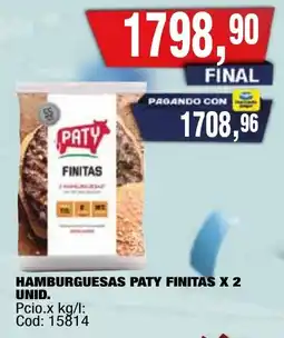 Maxiconsumo Paty hamburguesas finitas oferta