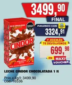 Maxiconsumo Cindor leche chocolatada oferta