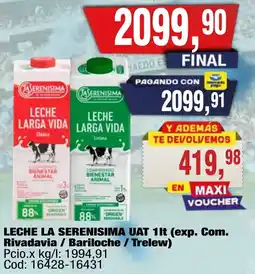 Maxiconsumo La serenisima leche larga vida oferta