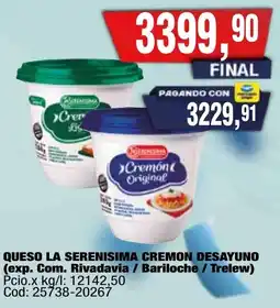 Maxiconsumo La serenisima queso cremón desayuno oferta